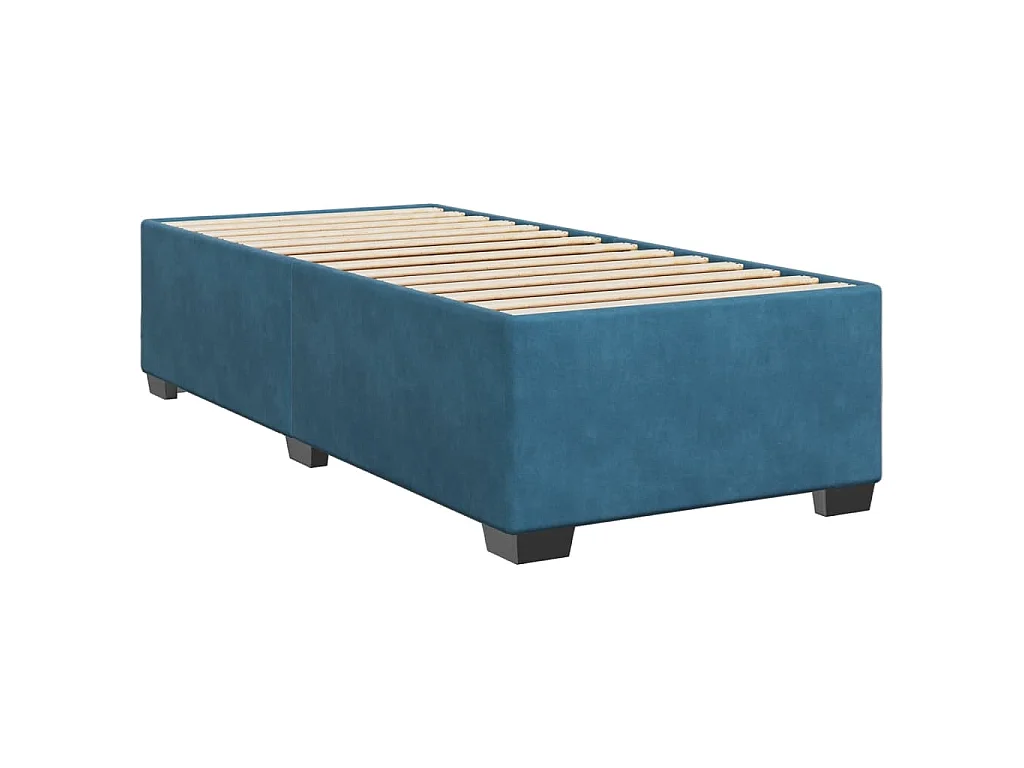 Cama boxspring com colchão 90x190 cm veludo azul