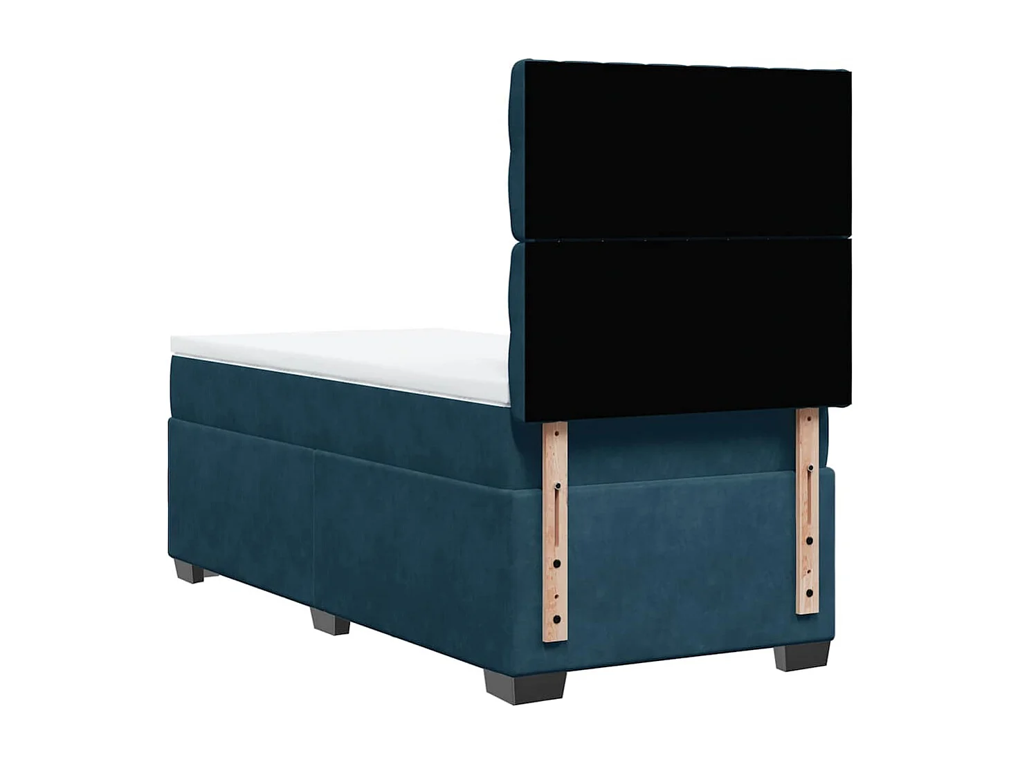 Cama boxspring com colchão 90x190 cm veludo azul
