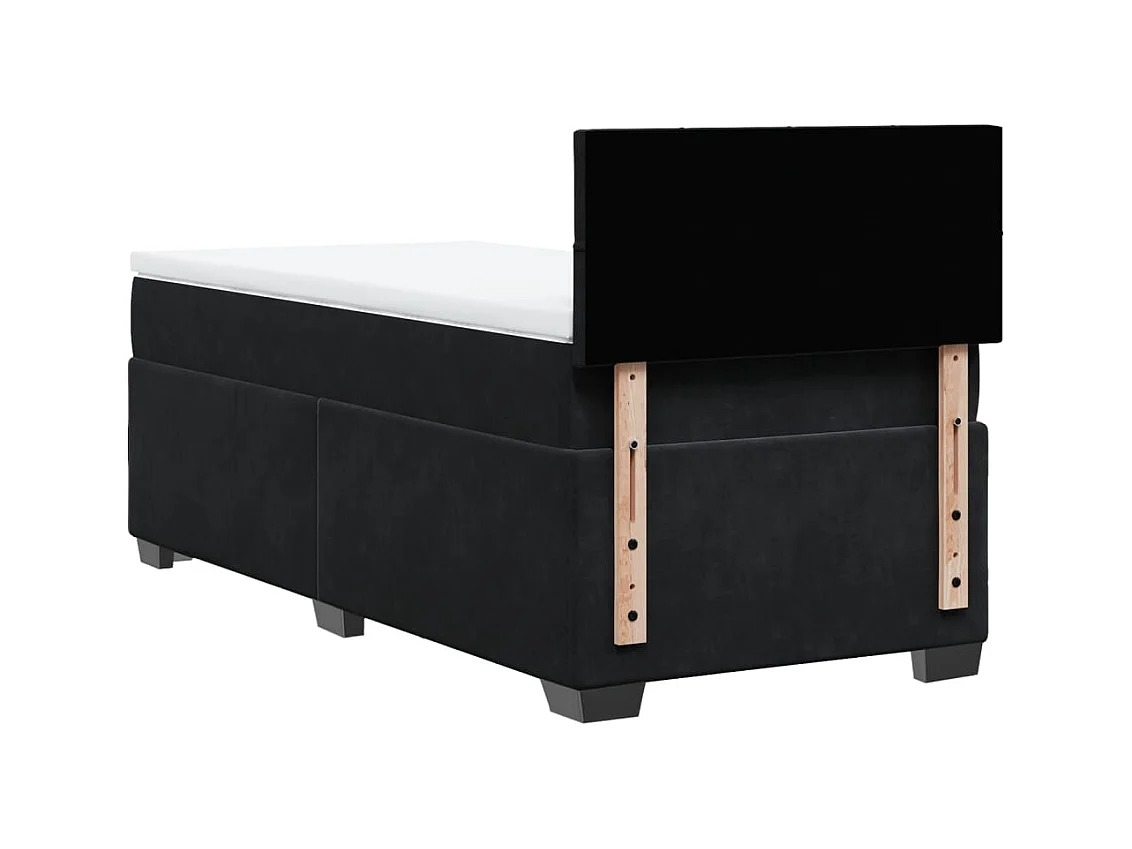 Sommier à lattes de lit avec matelas Noir 90x200 cm Velours