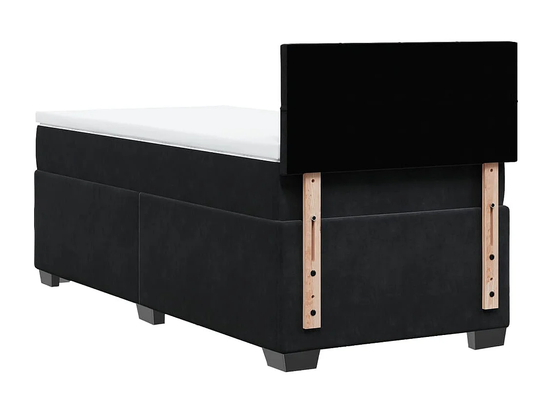 Boxspring met matras fluweel zwart 90x200 cm