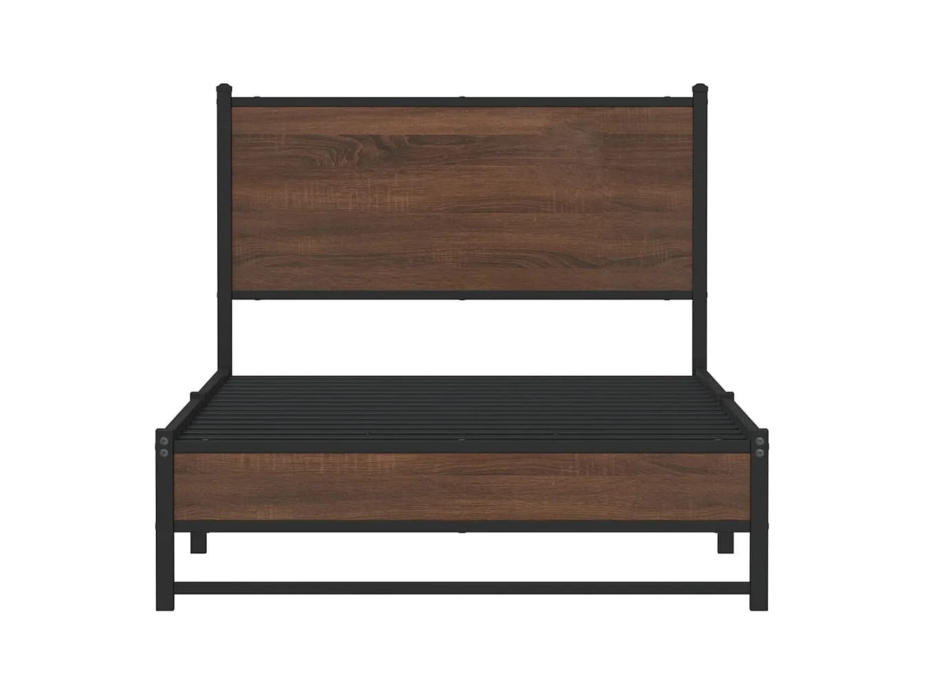 Cadre de lit en métal sans matelas chêne marron 100x190 cm