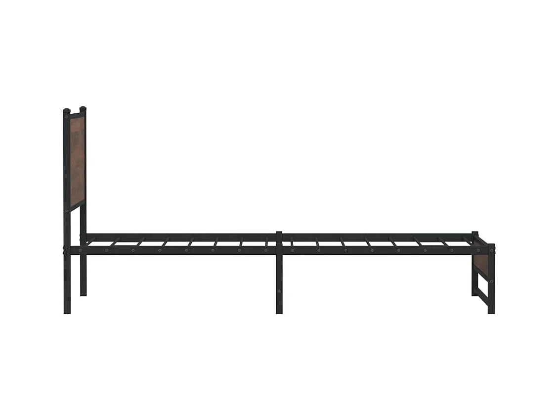 Cadre de lit en métal sans matelas chêne marron 100x190 cm