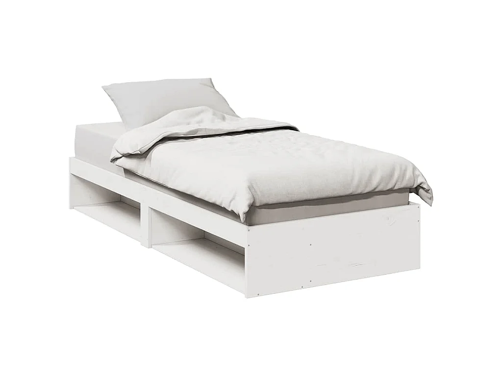 Dormeuse senza Materasso Bianca 90x200 cm Legno Massello Pino
