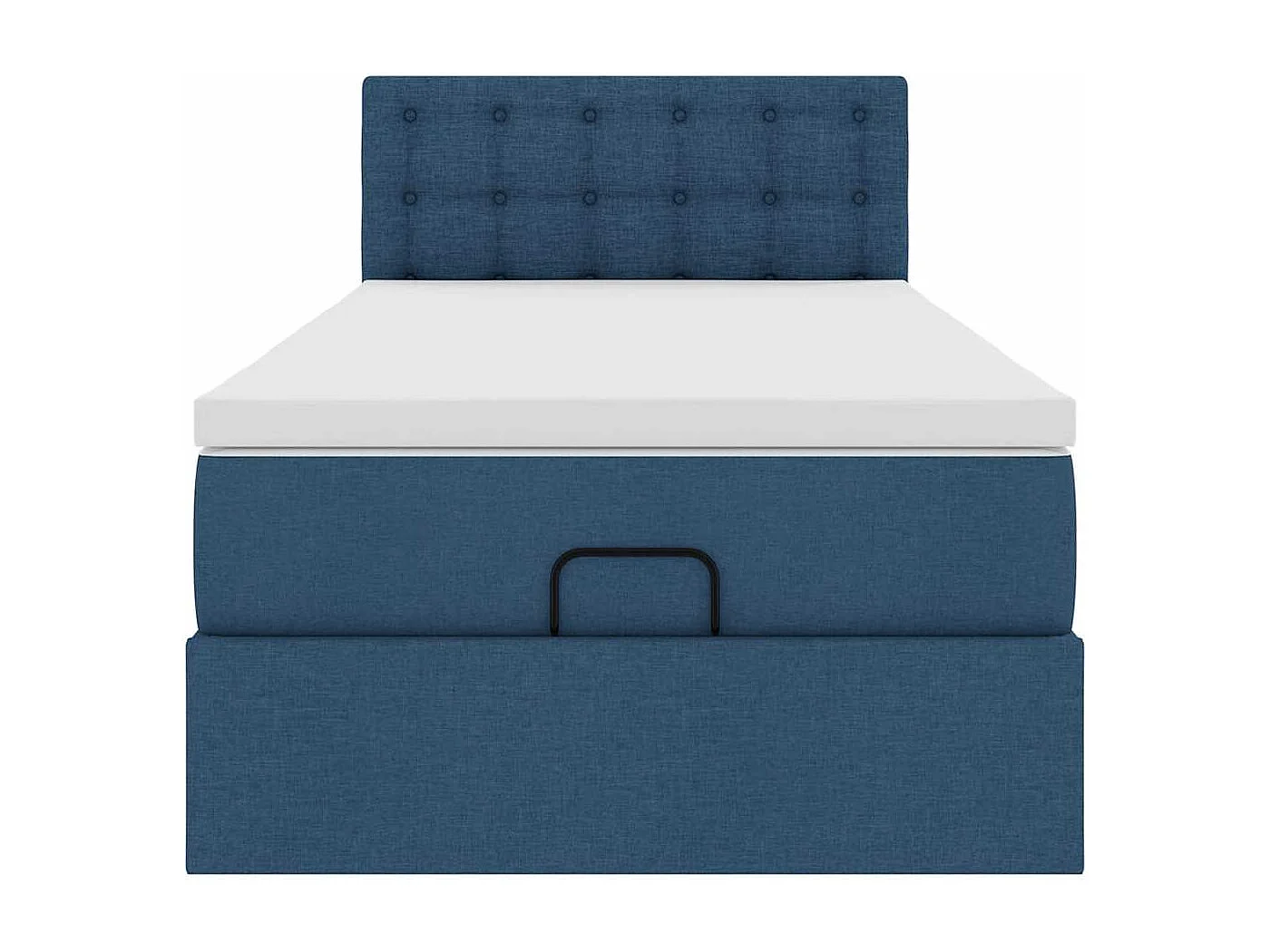 Ottoman-Bett mit Matratze & LEDs Blau 90x190 cm Stoff