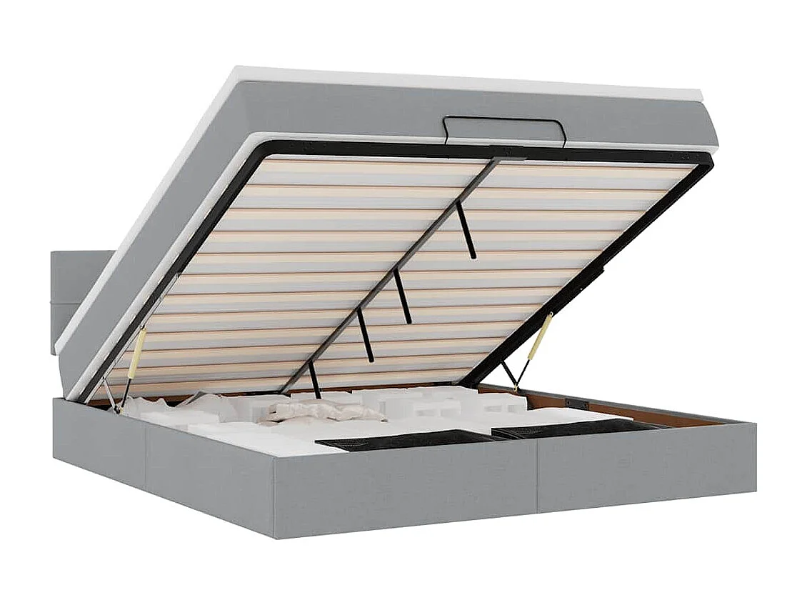 Bed met matras 160x200 cm stof lichtgrijs