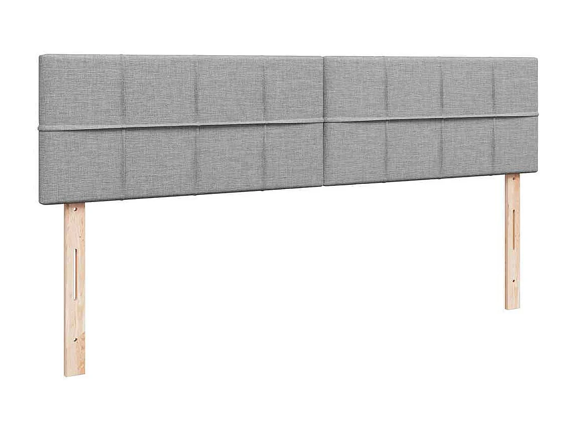 Pouf Letto con Materasso Grigio Chiaro 160x200 cm in Tessuto