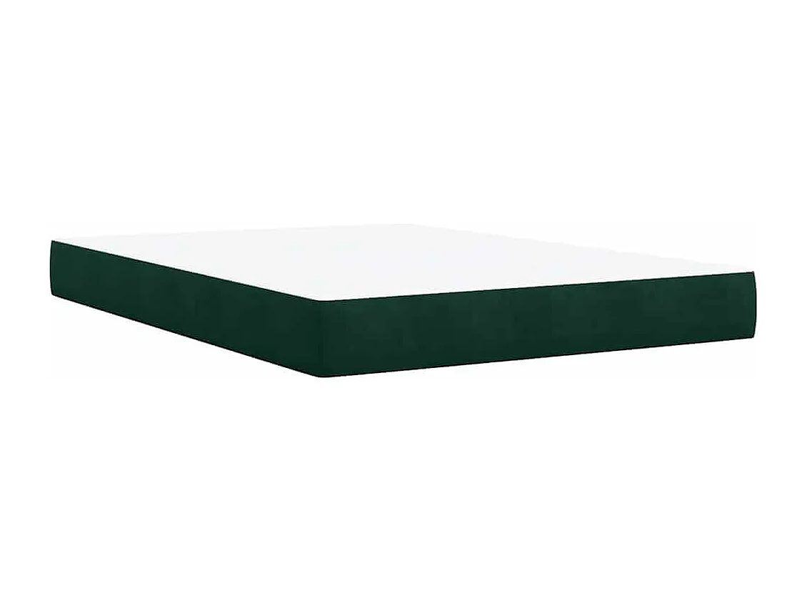 Giroletto a Molle con Materasso Verde Scuro 140x190 cm Velluto