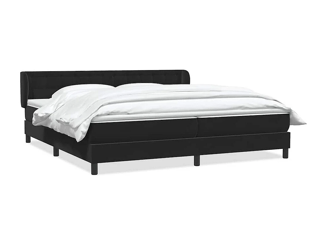 Boxspringbett mit Matratzen Schwarz 180x220 cm Samt