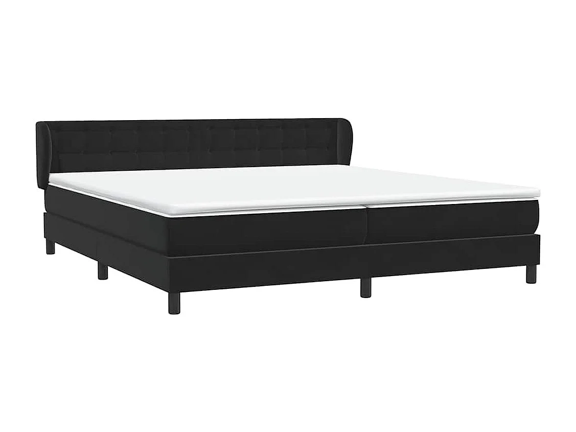 Boxspringbett mit Matratzen Schwarz 180x220 cm Samt