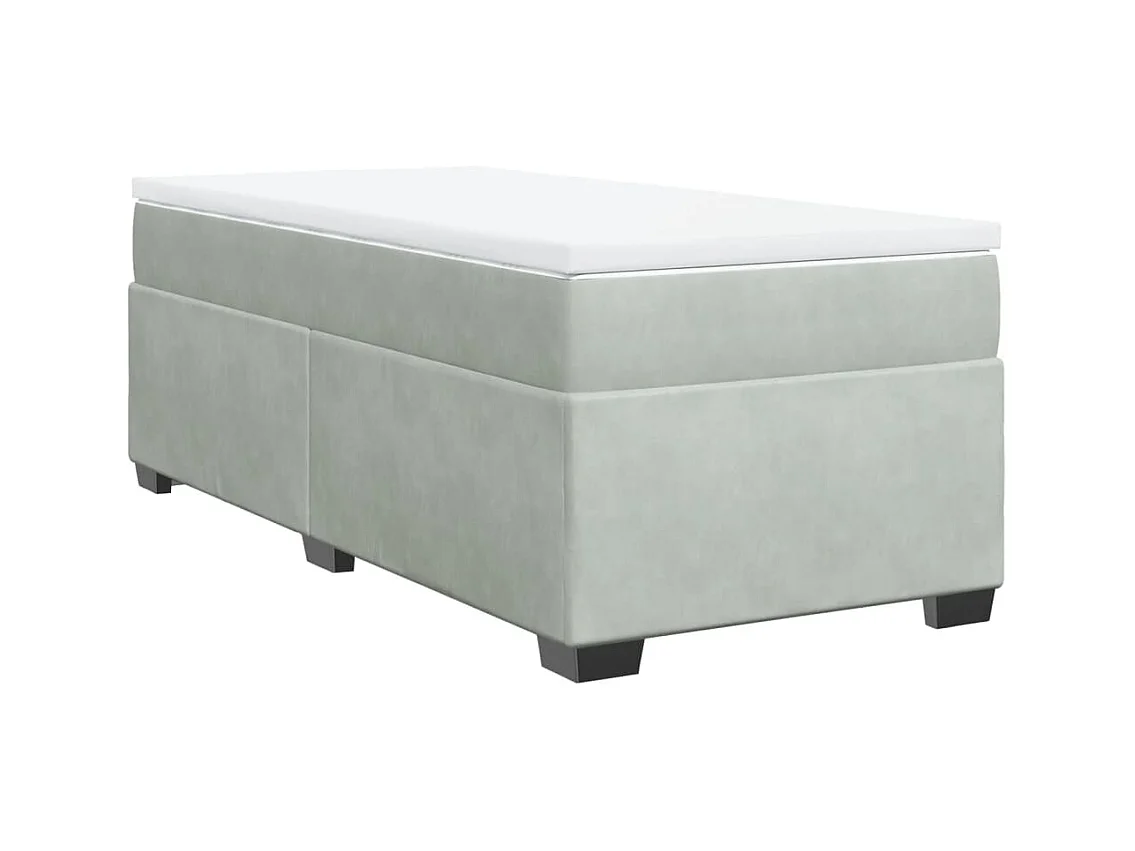 Boxspringbett mit Matratze Hellgrau 90x190 cm Samt