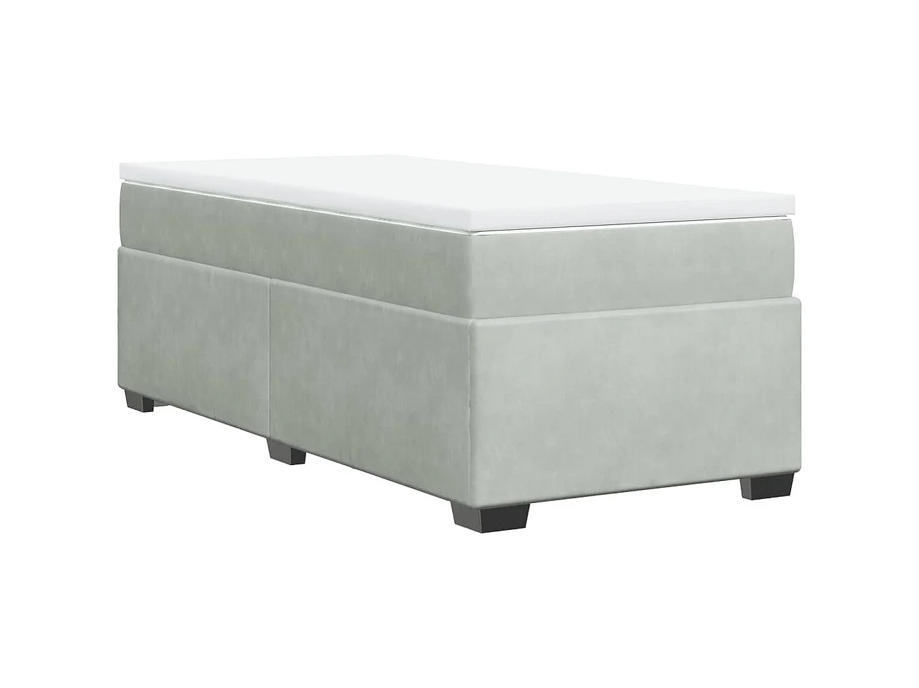 Boxspringbett mit Matratze Hellgrau 90x190 cm Samt