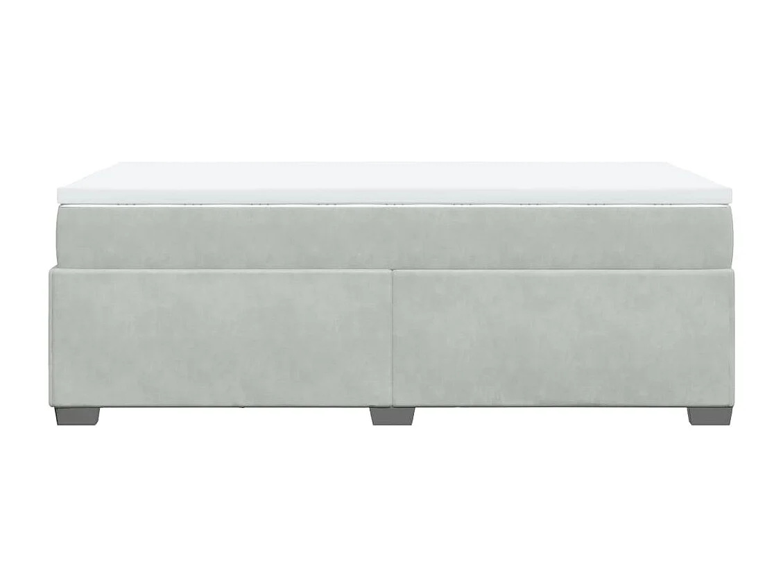 Boxspringbett mit Matratze Hellgrau 90x190 cm Samt