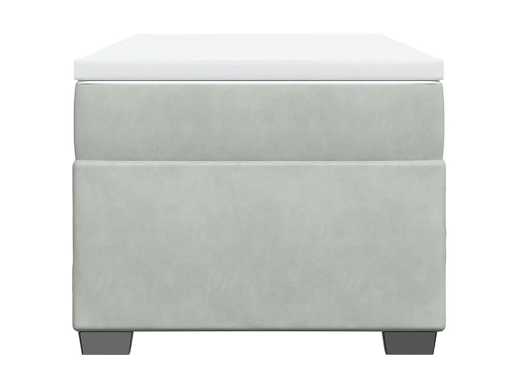 Boxspring met matras fluweel lichtgrijs 90x190 cm