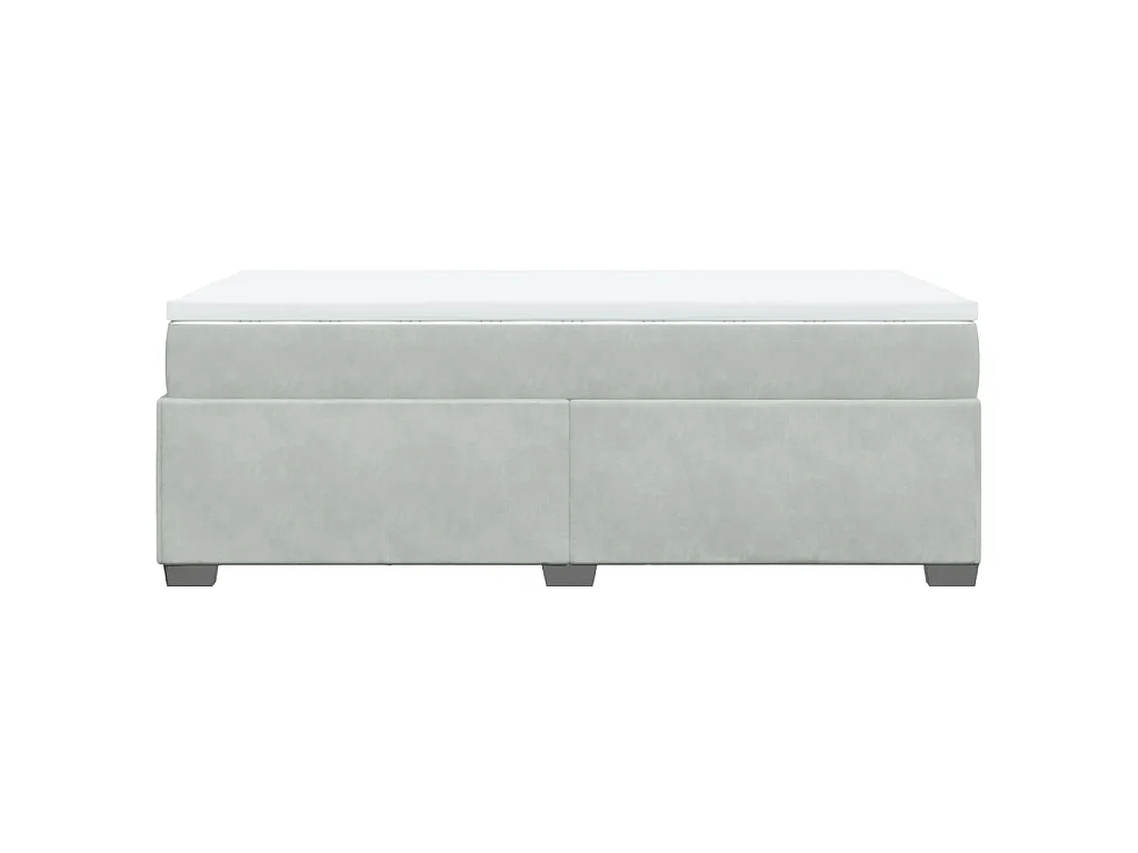 Boxspring met matras fluweel lichtgrijs 90x190 cm
