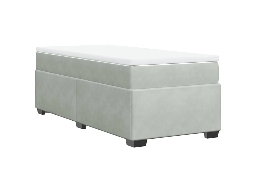 Boxspring met matras fluweel lichtgrijs 90x190 cm