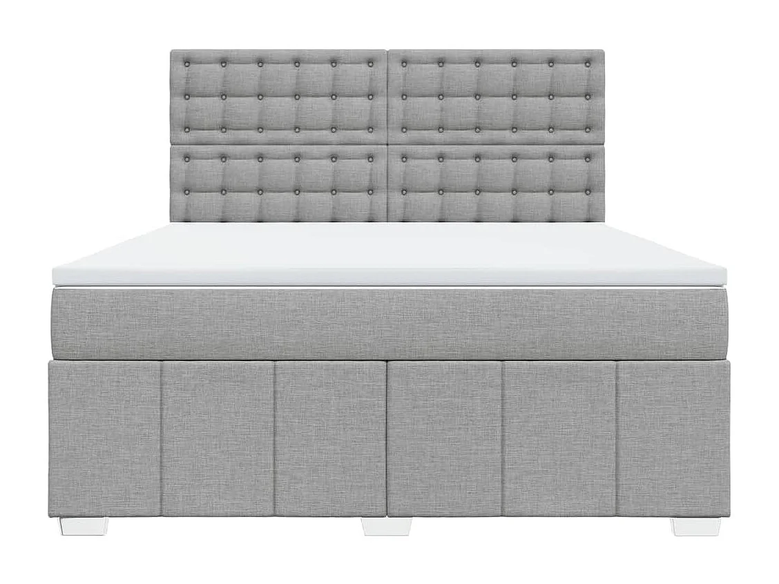 Boxspring met matras stof lichtgrijs 180x200 cm