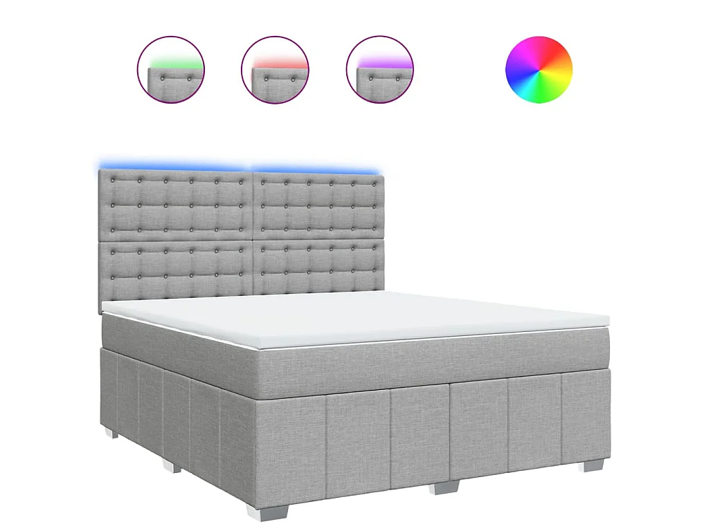 Boxspring met matras stof lichtgrijs 180x200 cm