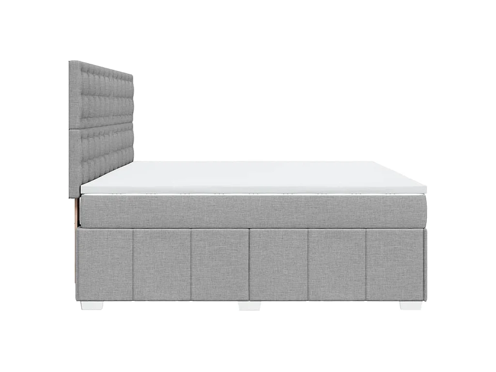 Boxspring met matras stof lichtgrijs 180x200 cm