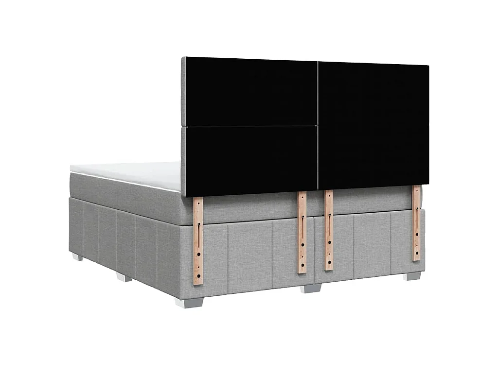 Boxspring met matras stof lichtgrijs 180x200 cm