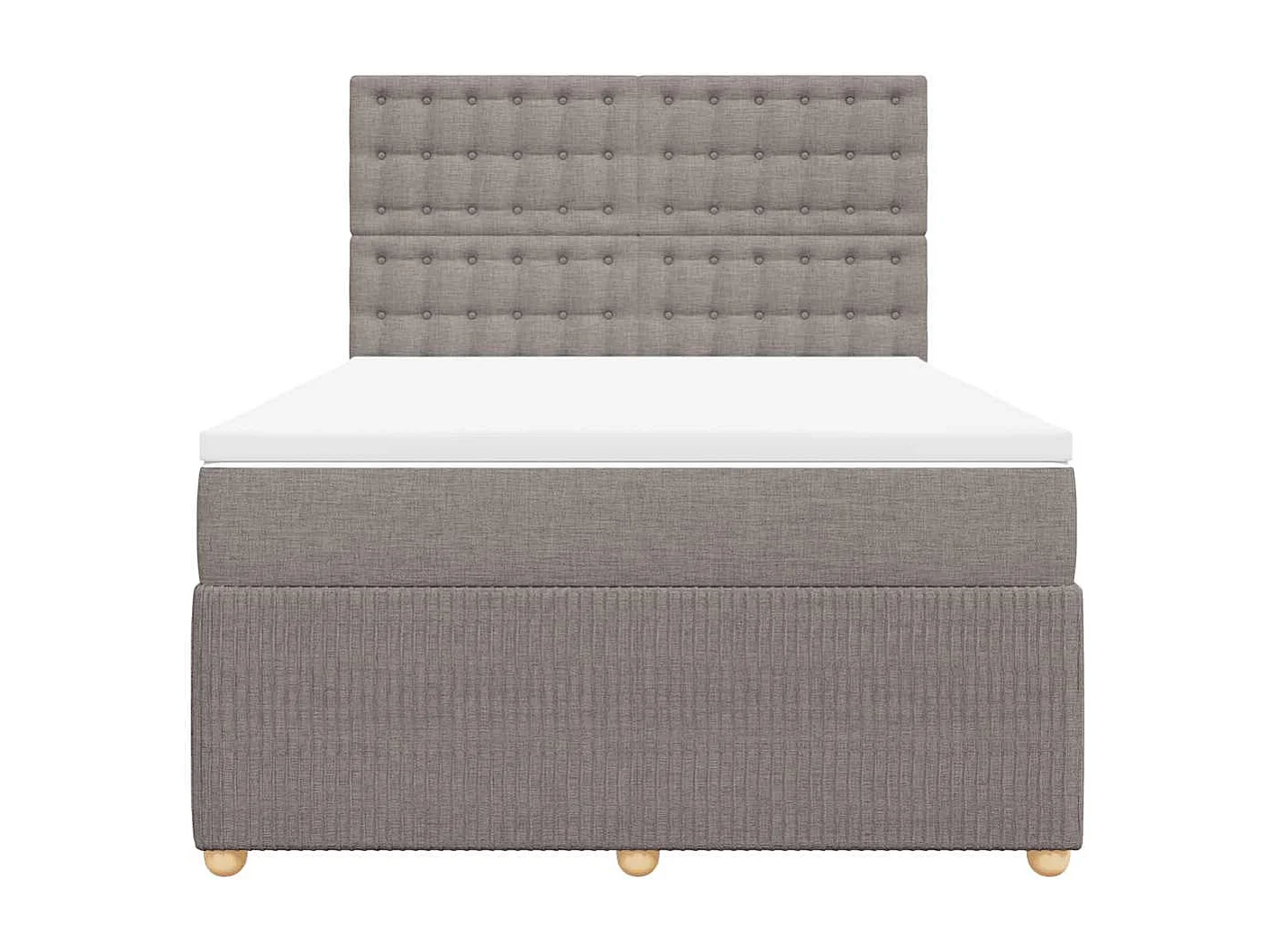 Sommier à lattes de lit avec matelas Taupe 160x200 cm Tissu