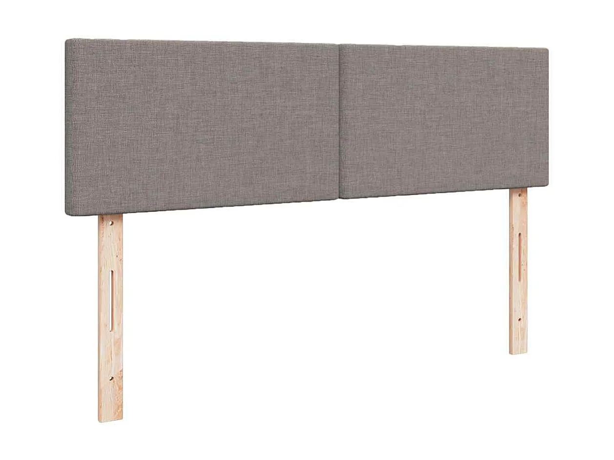 Lit ottoman avec matelas taupe 140x200 cm tissu