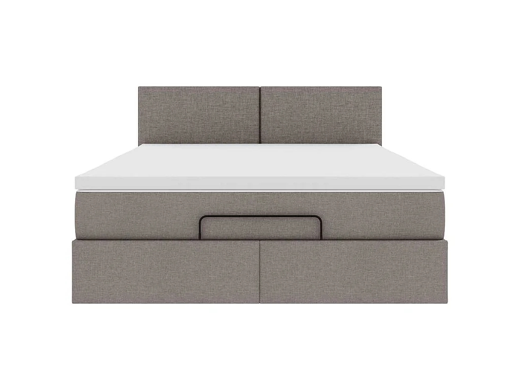 Bed met matras 140x200 cm stof taupe