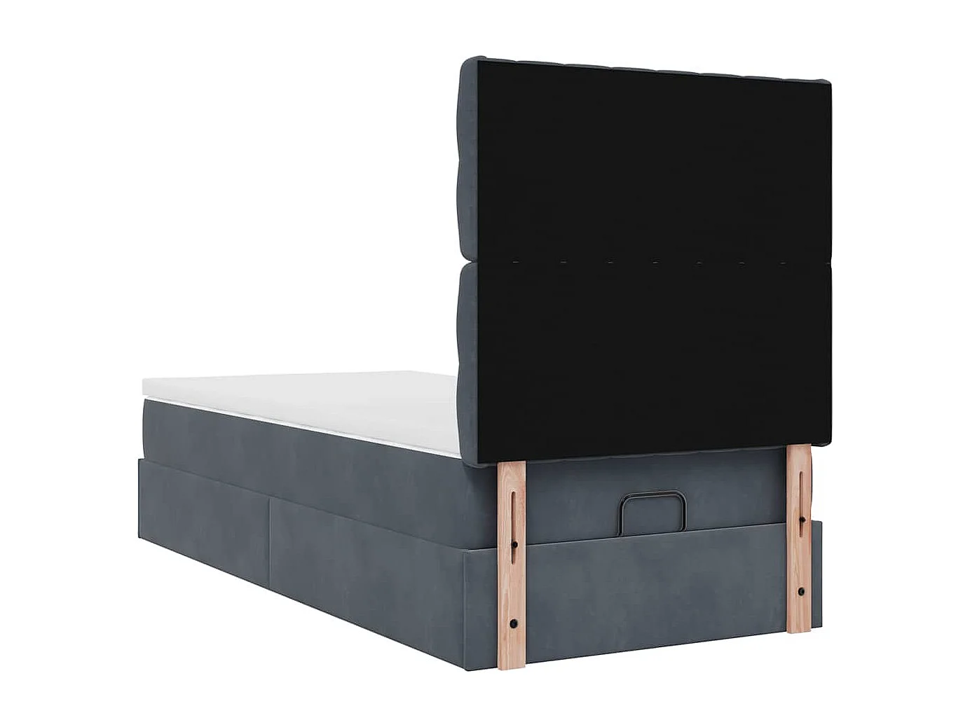 Struttura Letto Pouf con Materassi 90x190 cm in Velluto
