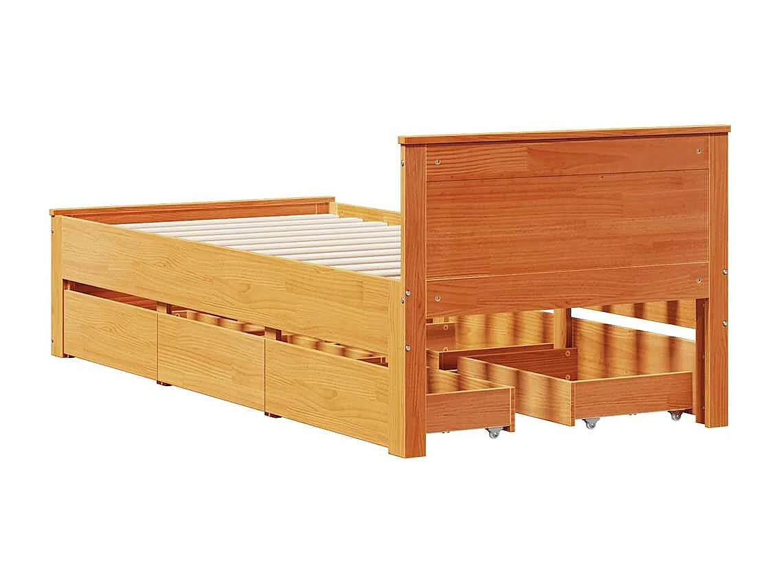 Cadre de lit sans matelas avec tête de lit 90x190cm bois de pin