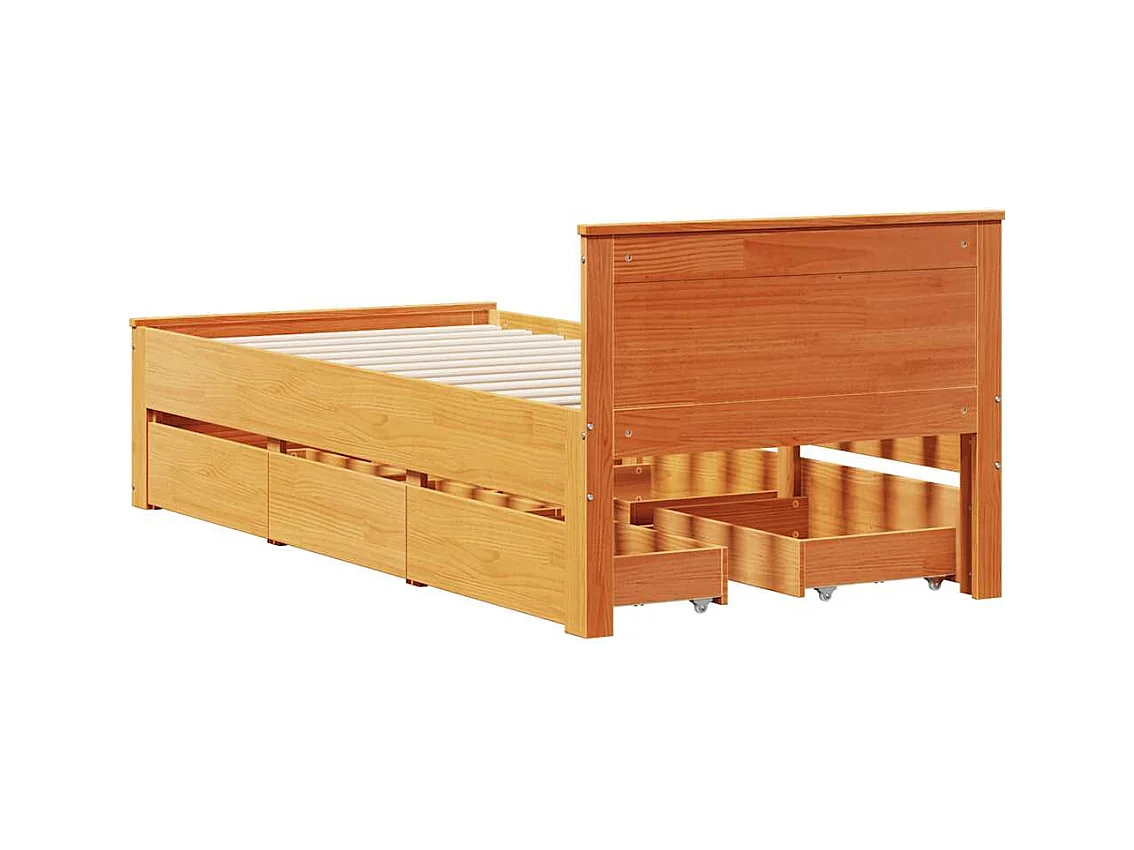 Cadre de lit sans matelas avec tête de lit 90x190cm bois de pin