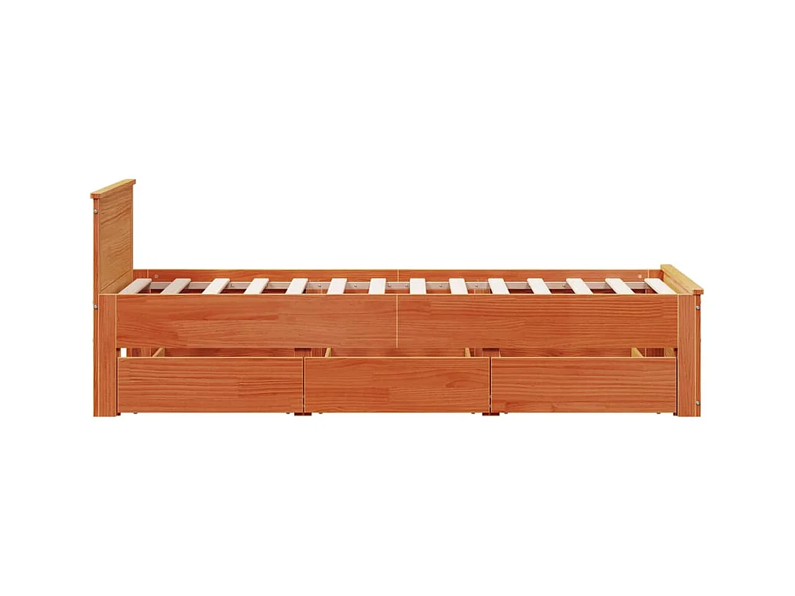 Cadre de lit sans matelas avec tête de lit 90x190cm bois de pin