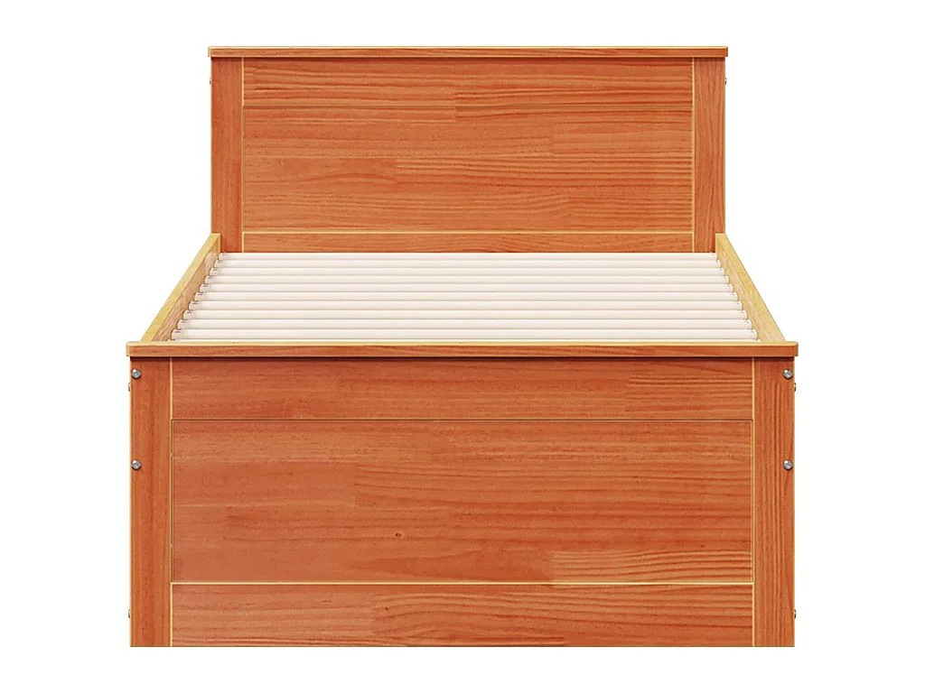Bedframe met hoofdbord zonder matras hout wasbruin 90x190 cm