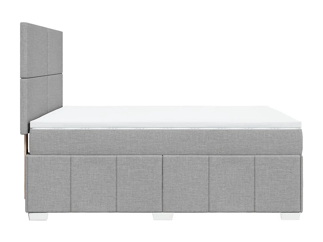Sommier à lattes de lit avec matelas Gris clair 140x200cm Tissu
