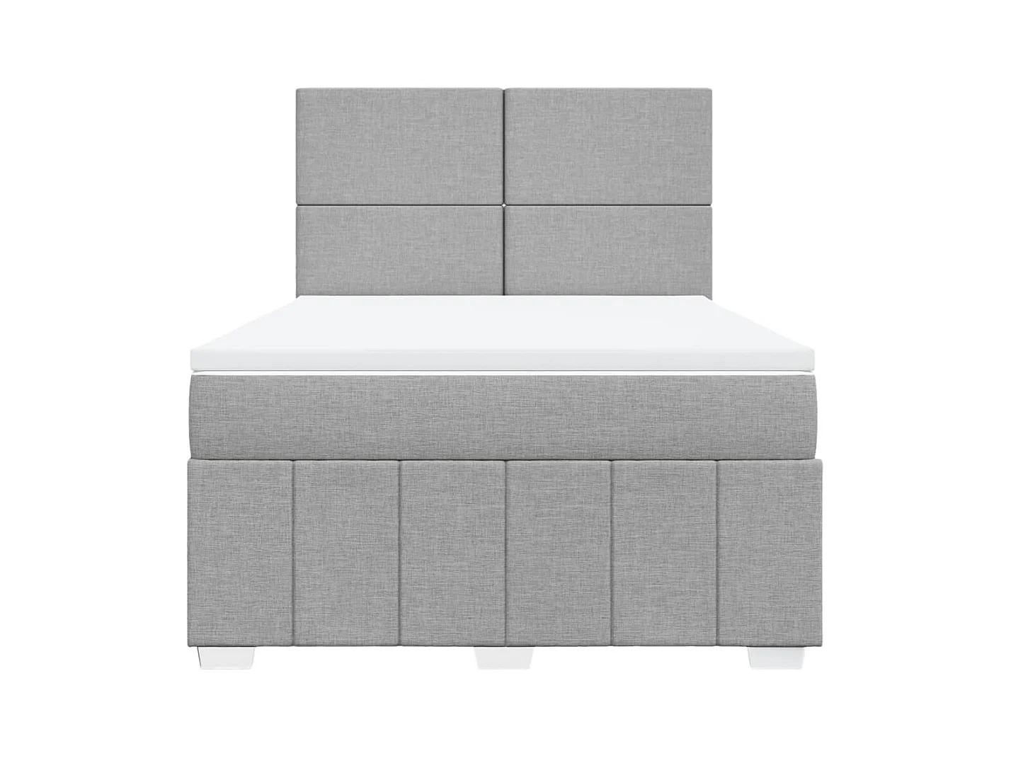 Boxspringbett mit Matratze Hellgrau 140x200 cm Stoff