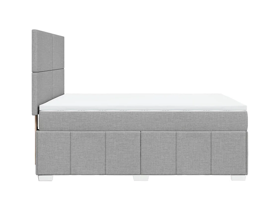 Boxspringbett mit Matratze Hellgrau 140x200 cm Stoff