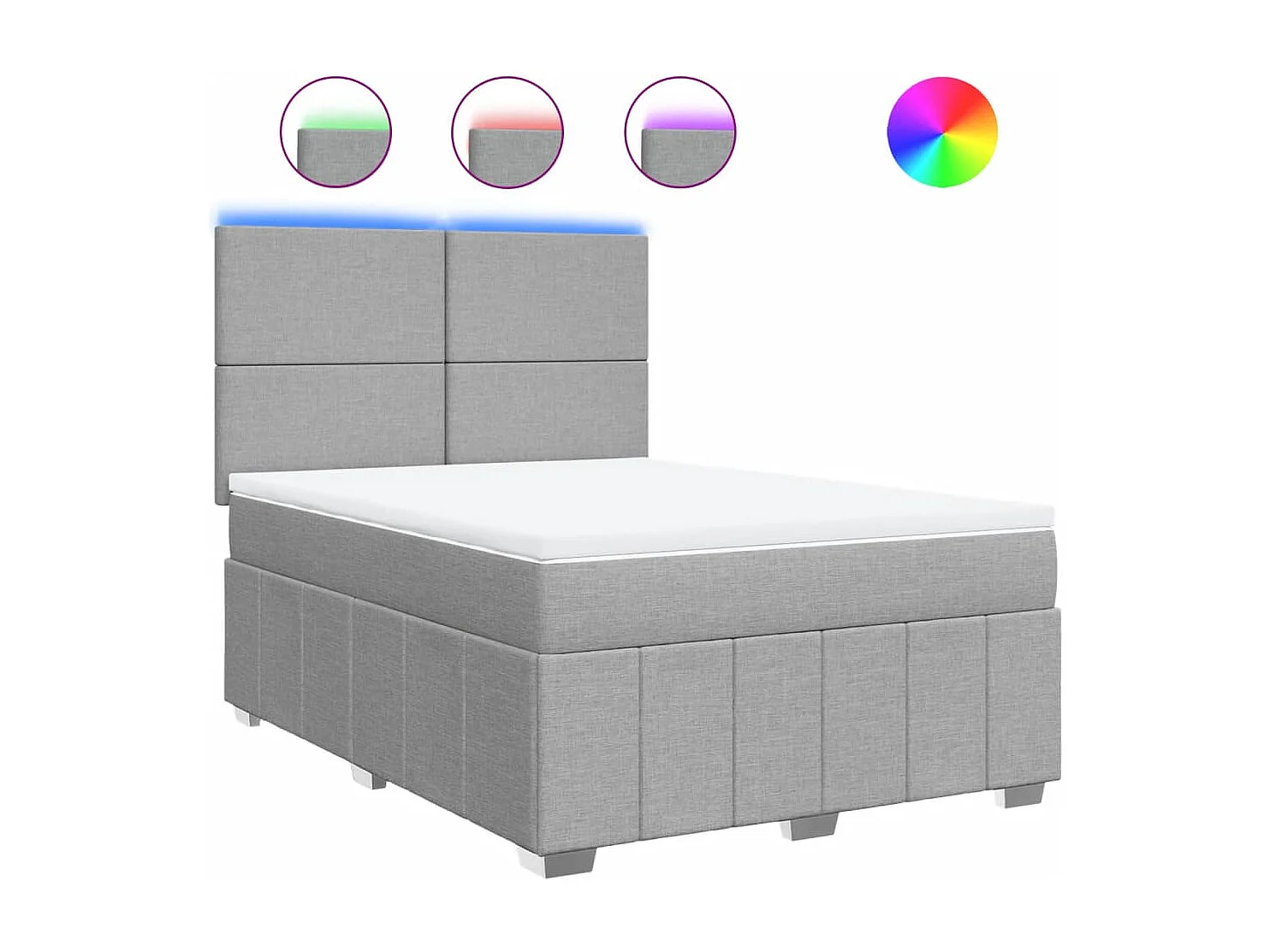 Sommier à lattes de lit avec matelas Gris clair 140x200cm Tissu