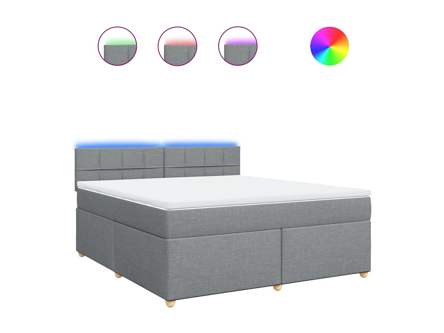 Sommier à lattes de lit avec matelas Gris clair 180x200cm Tissu