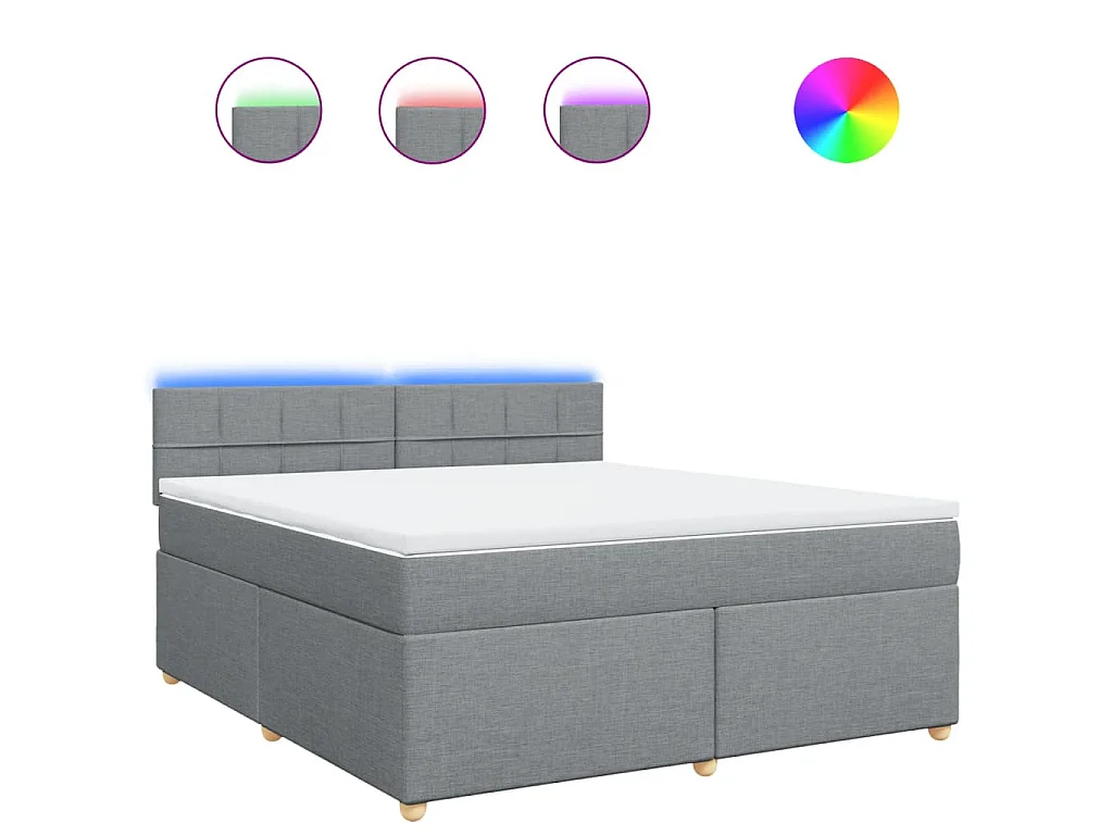 Boxspring met matras stof lichtgrijs 180x200 cm