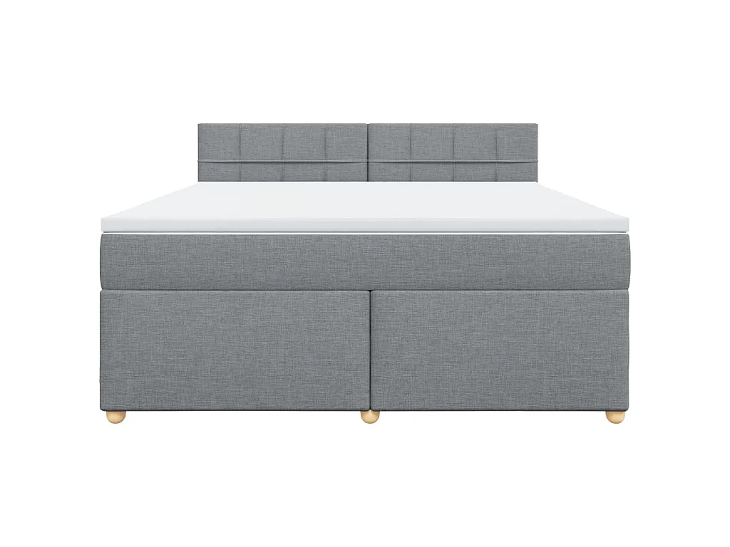 Boxspring met matras stof lichtgrijs 180x200 cm