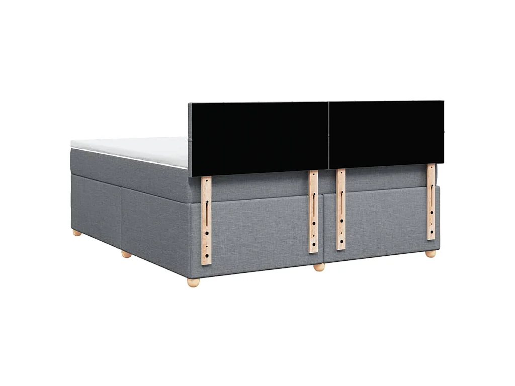 Boxspring met matras stof lichtgrijs 180x200 cm