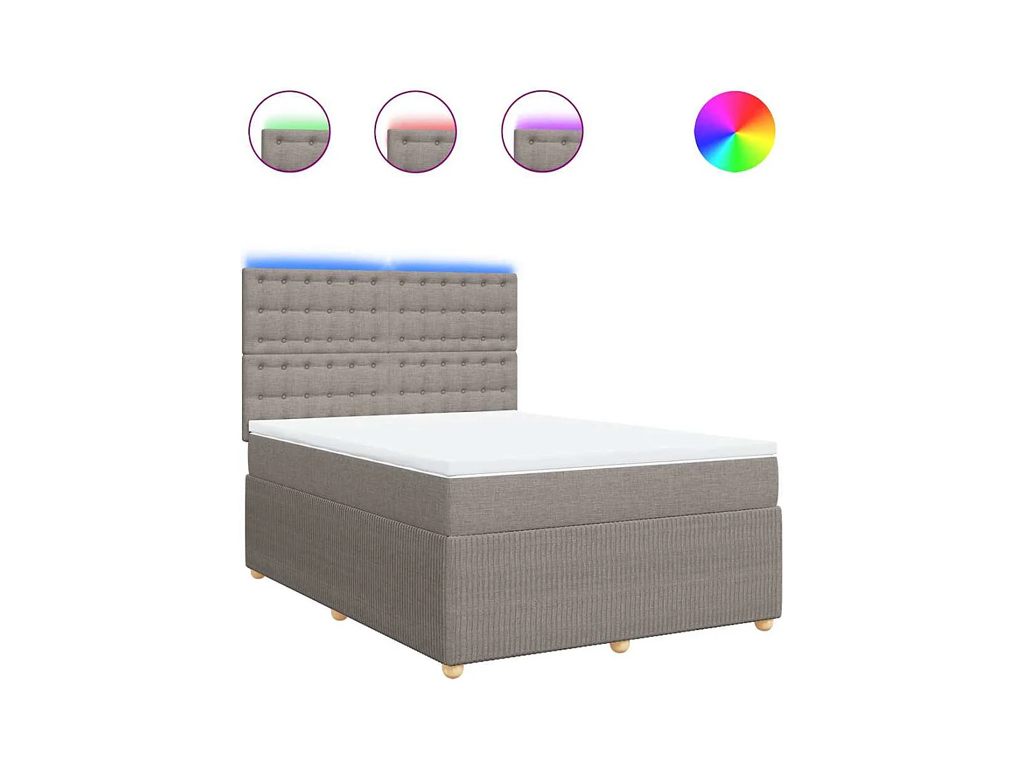 Boxspring met matras stof taupe 140x190 cm