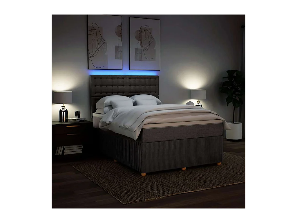 Boxspring met matras stof taupe 140x190 cm