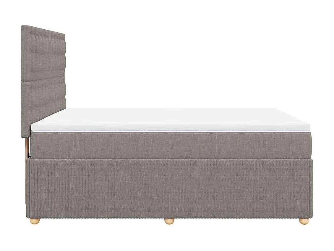 Sommier à lattes de lit avec matelas Taupe 140x190 cm Tissu