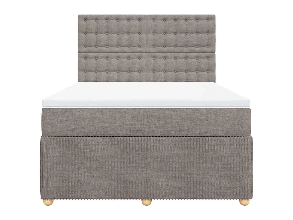Giroletto a Molle con Materasso Tortora 140x190 cm in Tessuto