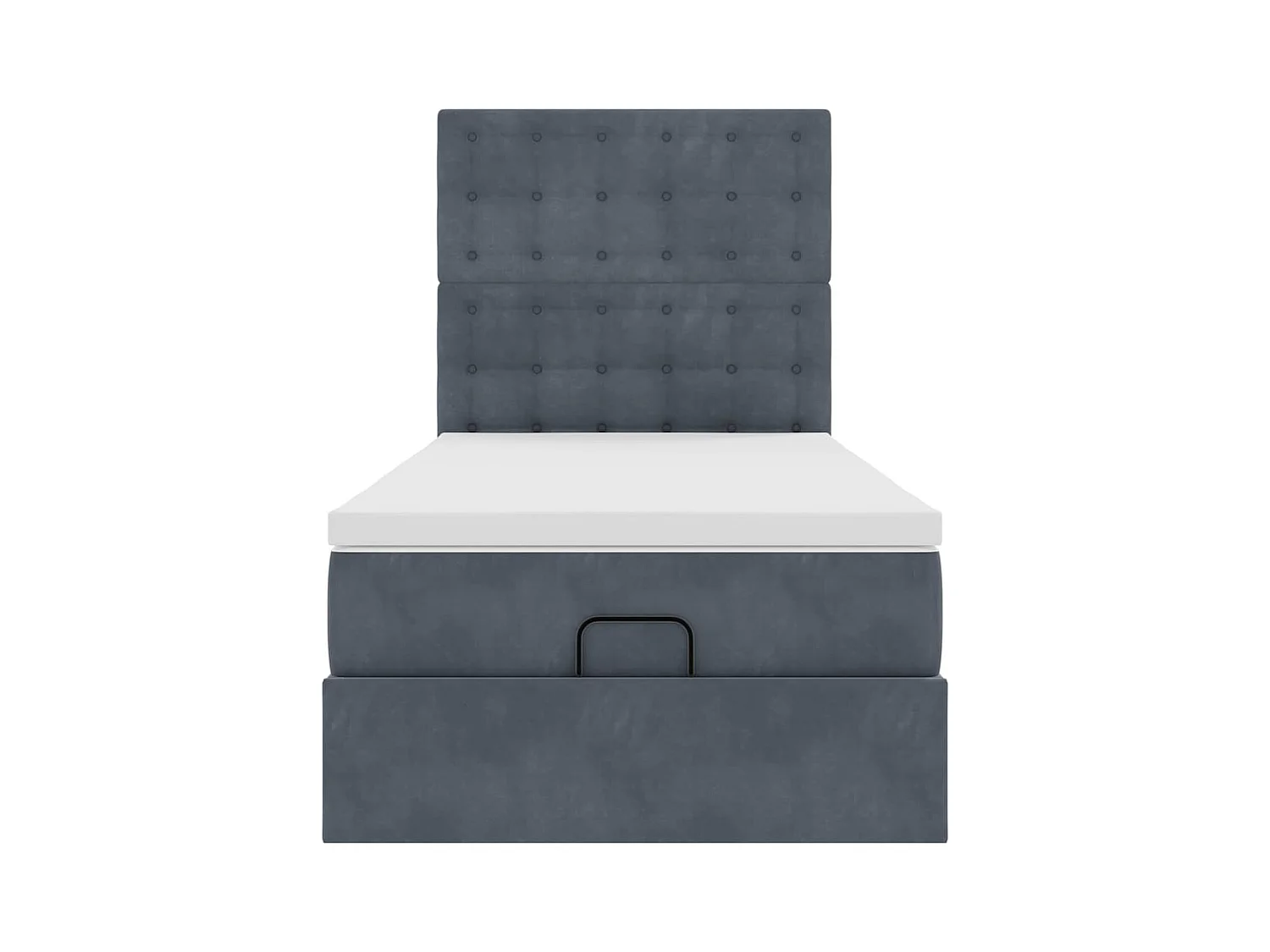 Ottoman-Bett mit Matratzen & LEDs Dunkelgrau 100x200 cm Samt