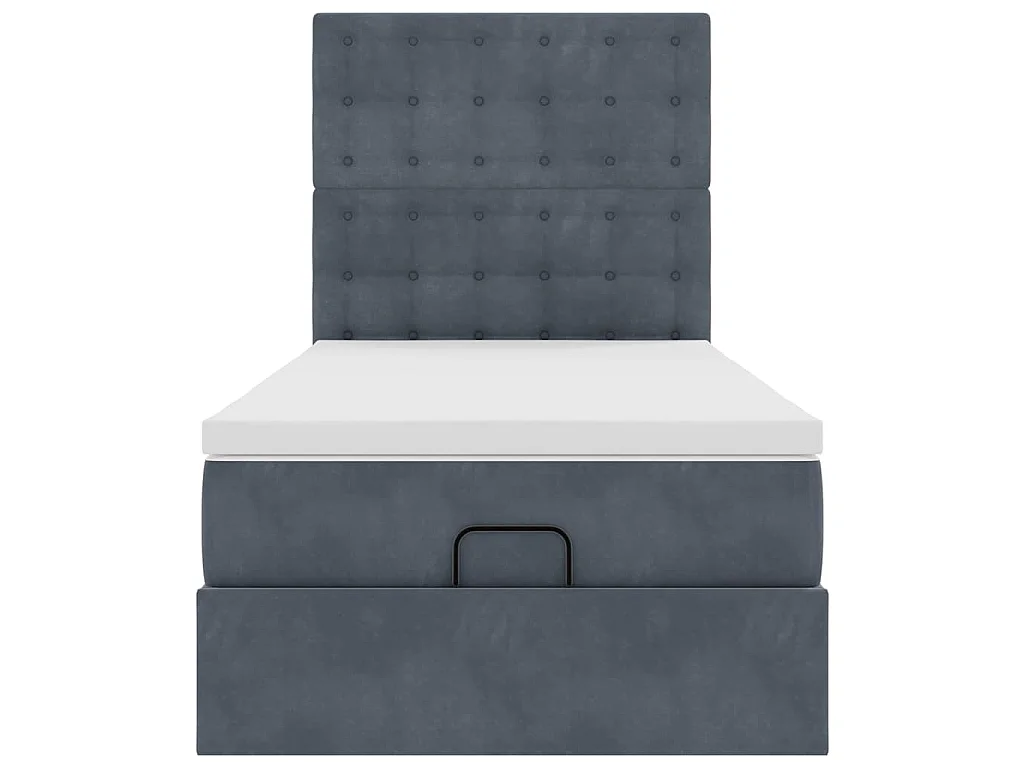 Struttura Letto Pouf con Materassi 100x200 cm Velluto