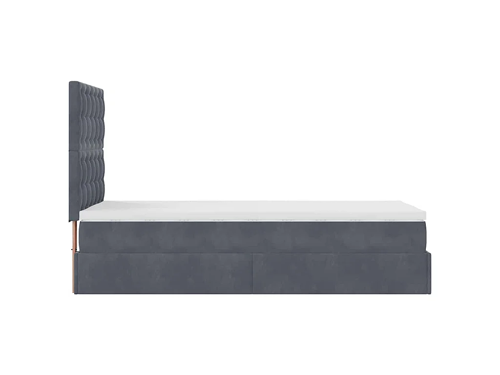 Struttura Letto Pouf con Materassi 100x200 cm Velluto