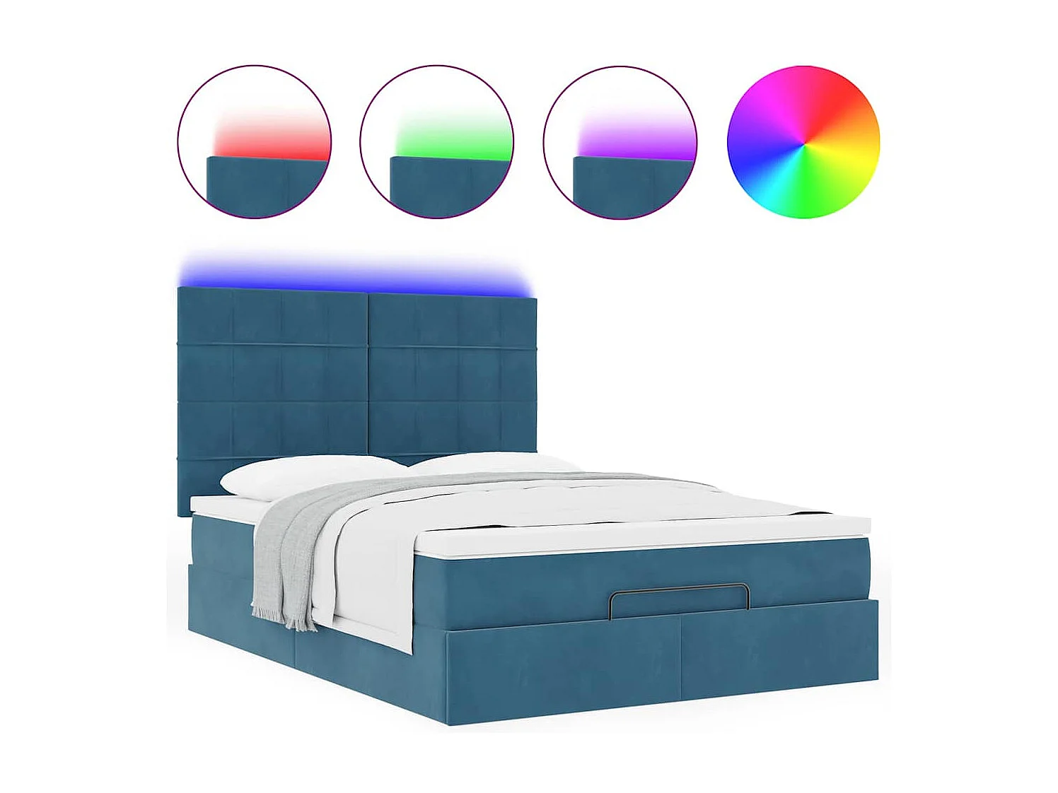 Ottoman bed met matrassen en LED's 140x190cm fluweel