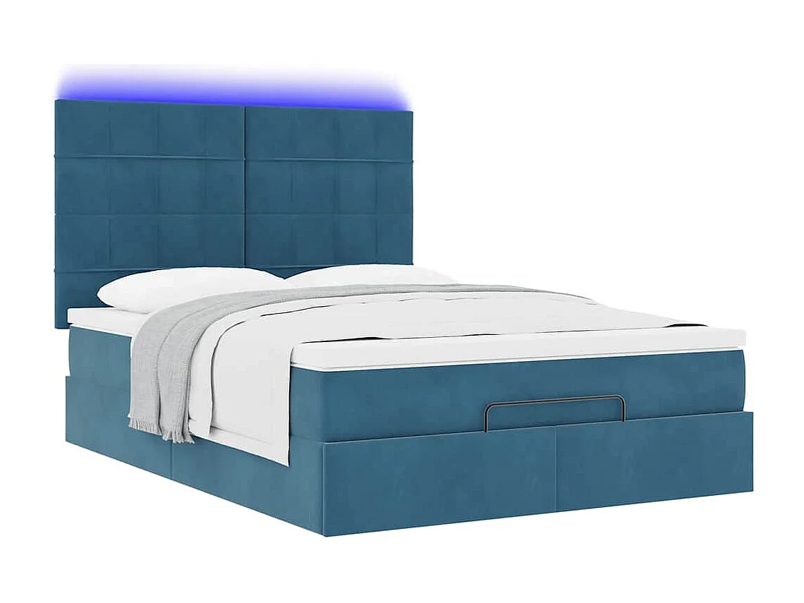 Ottoman bed met matrassen en LED's 140x190cm fluweel