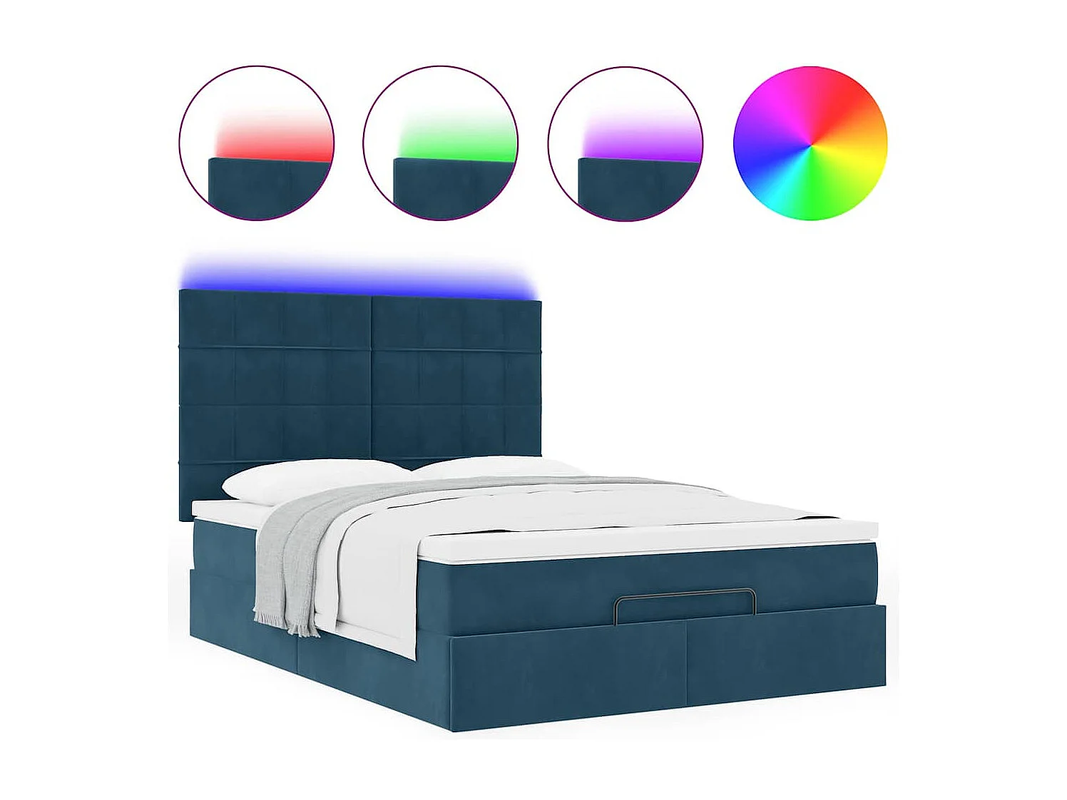 Ottoman bed met matrassen en LED's 140x190cm fluweel