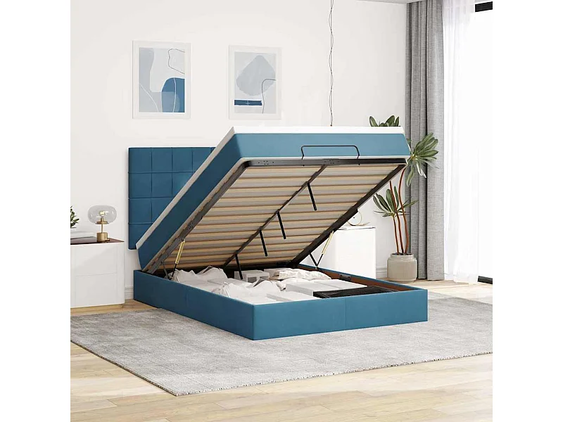 Ottoman bed met matrassen en LED's 140x190cm fluweel